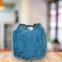 Ella Women’s Leather Bag Blue - BIWB120