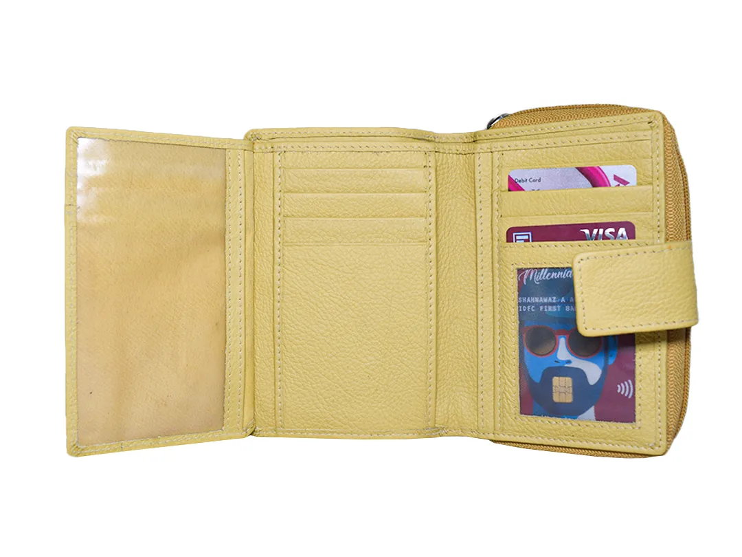 Matilda Women’s leather wallet Yellow - BIWW121