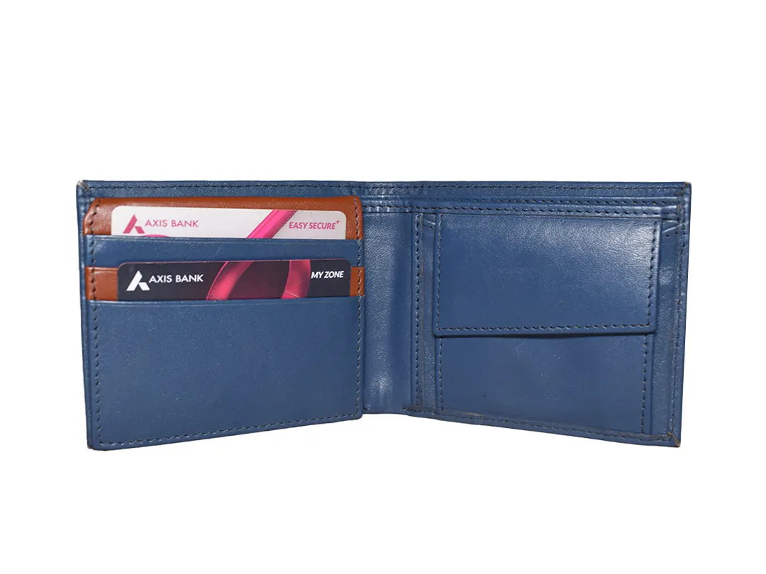 Theodore Men’s leather Wallet Tuft Blue - BIMW139
