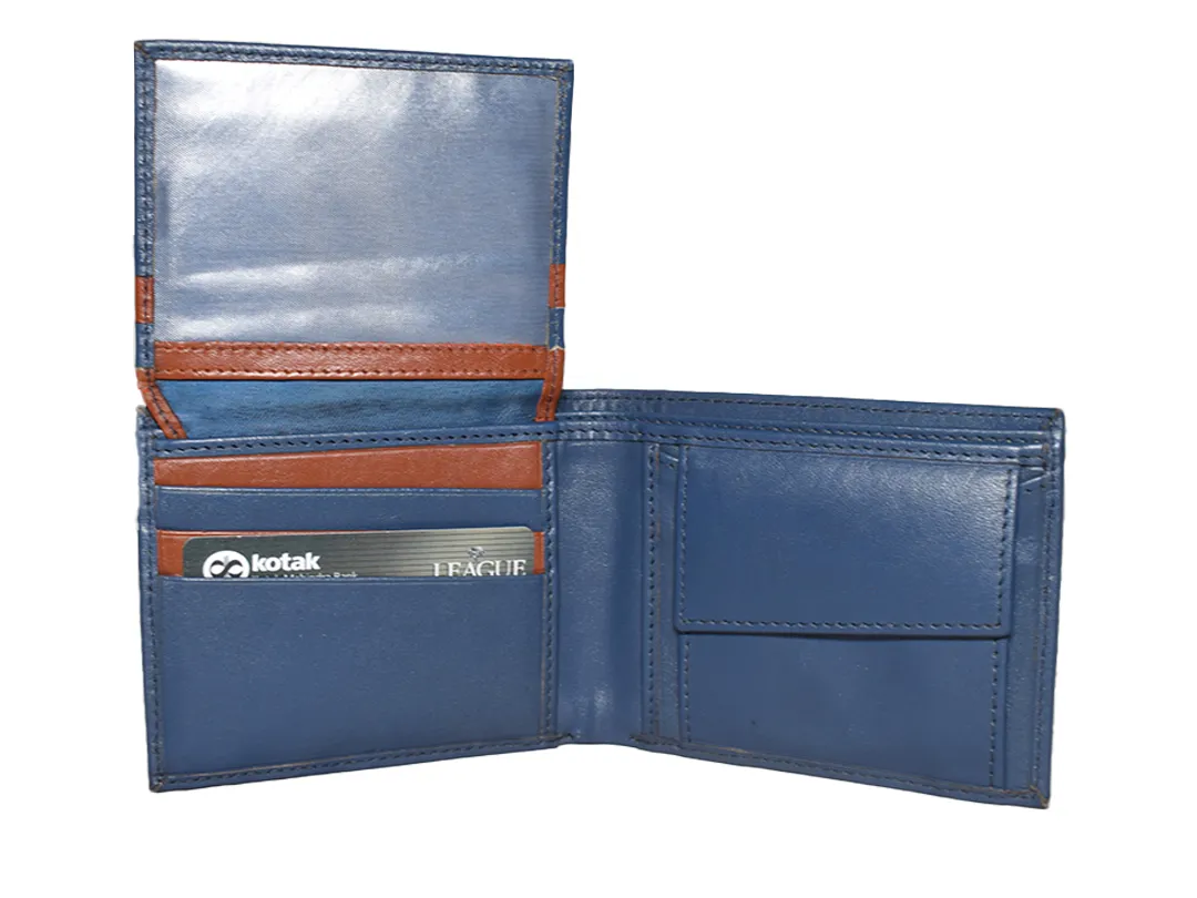 Theodore Men’s leather Wallet Tuft Blue - BIMW139
