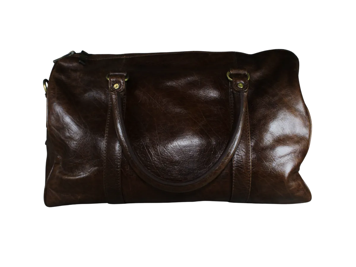 Adriel Mens Leather Duffle Bags Brown - BIMB3001