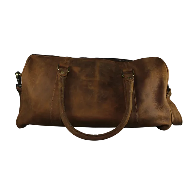 Sawyer Mens Duffle Leather Bags Brown - BIMB3012