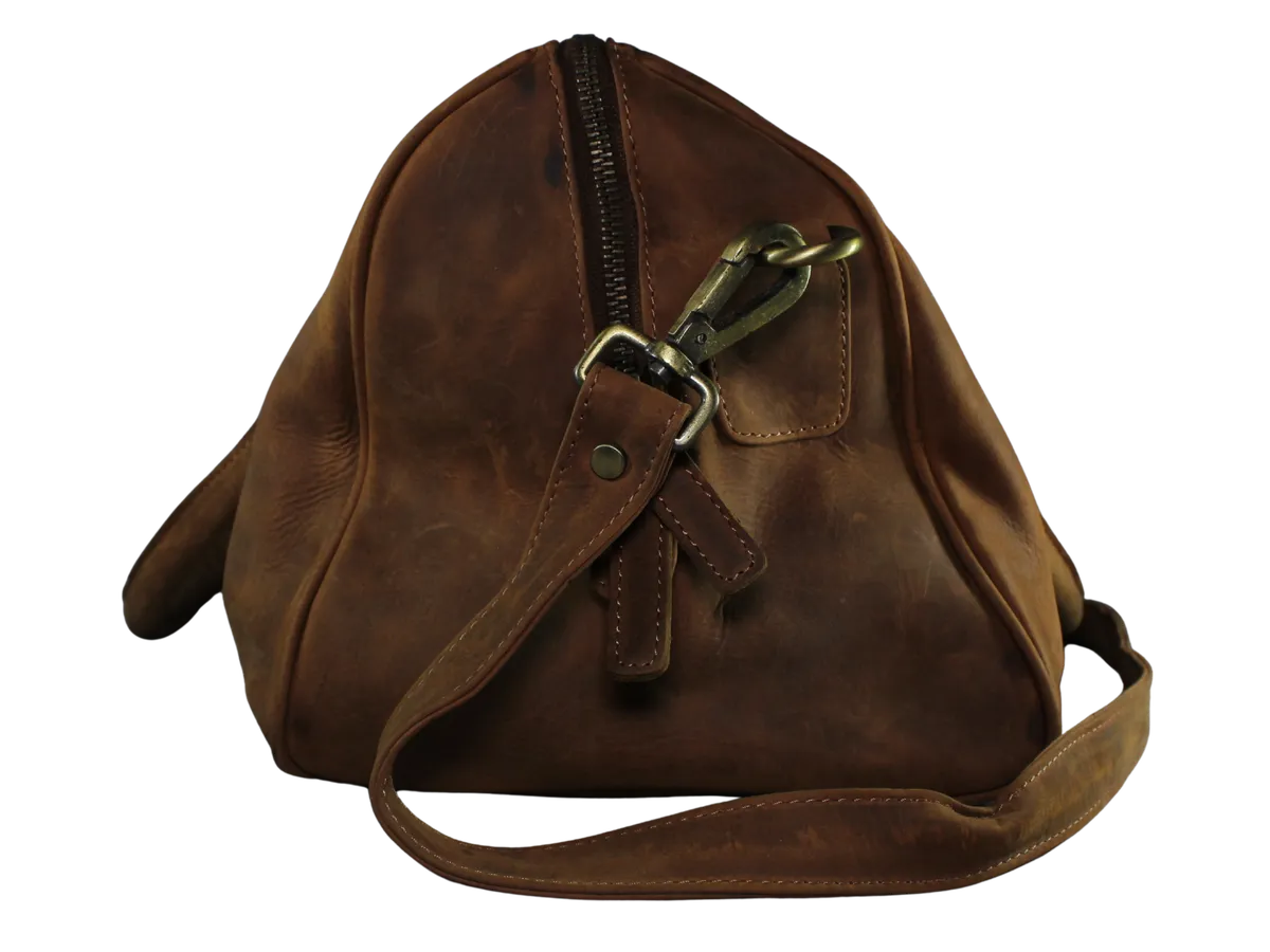 Sawyer Mens Duffle Leather Bags Brown - BIMB3012
