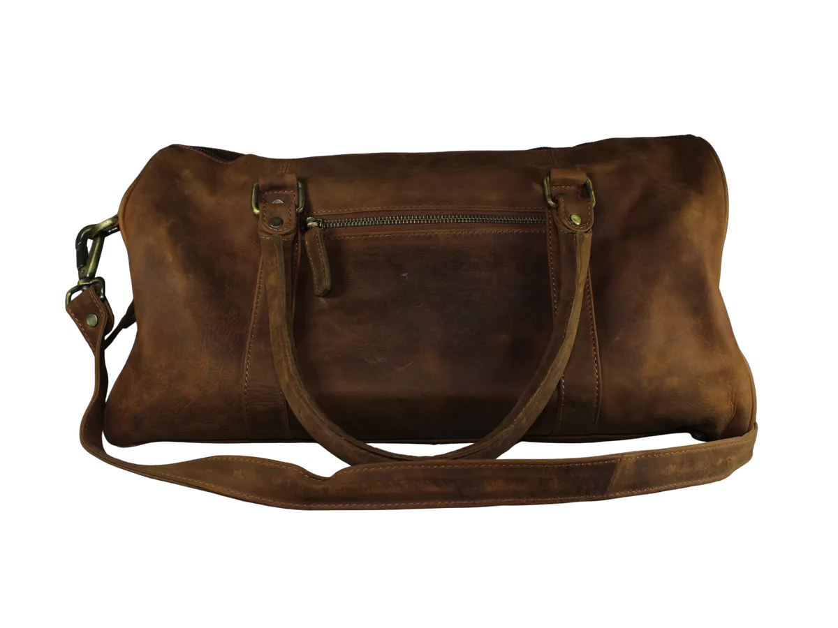 Sawyer Mens Duffle Leather Bags Brown - BIMB3012