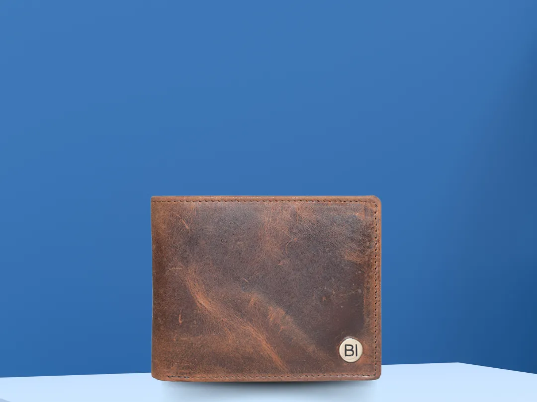 Roman Men’s Leather Wallet Dark brown - BIMW156