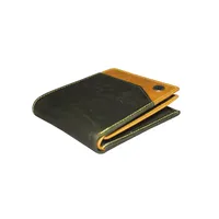 William Men’s Leather Wallet Olive Green & Yellow - BIMW160