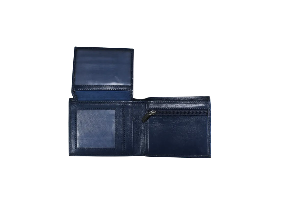 Bryson Mens Leather Wallets Blue - BIMB3018