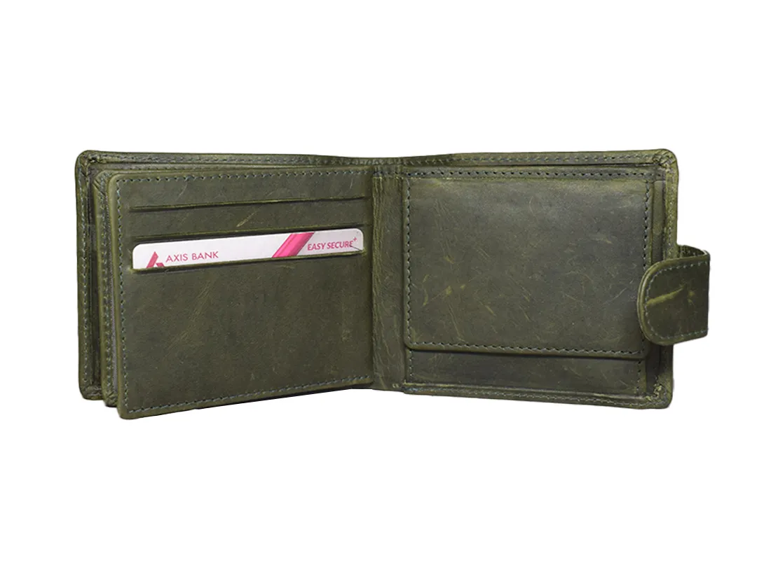 Joshua Men’s Leather Wallet Olive Green - BIMW165