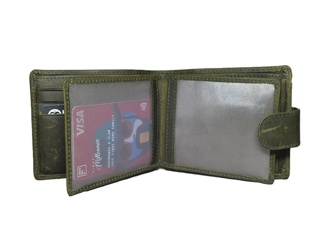 Joshua Men’s Leather Wallet Olive Green - BIMW165
