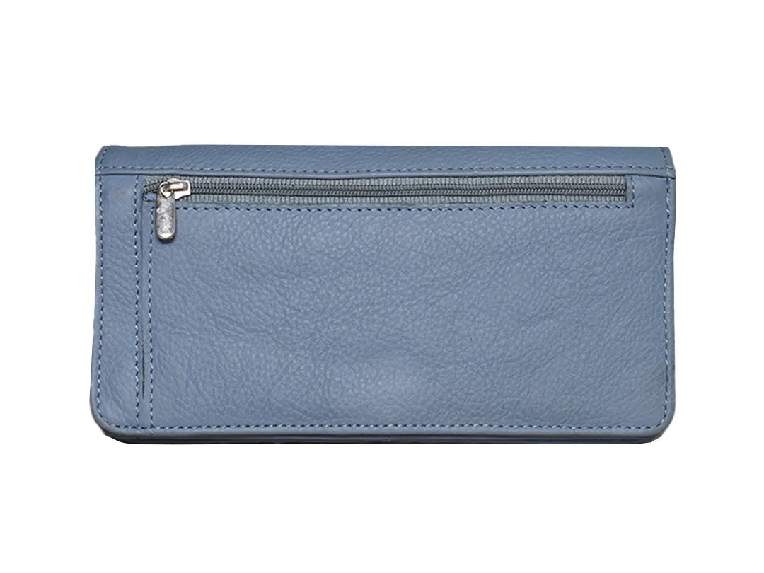 Isabelle Women's Leather Wallet Light Blue - BIWW184