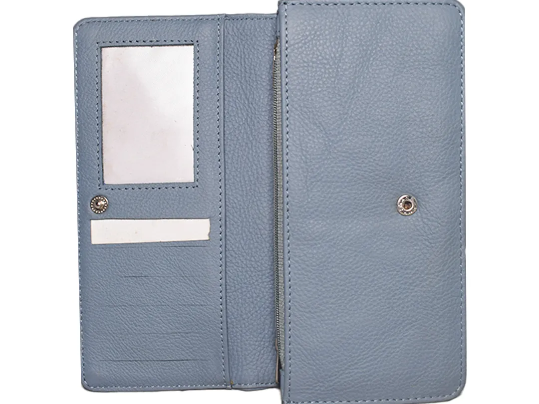 Isabelle Women's Leather Wallet Light Blue - BIWW184