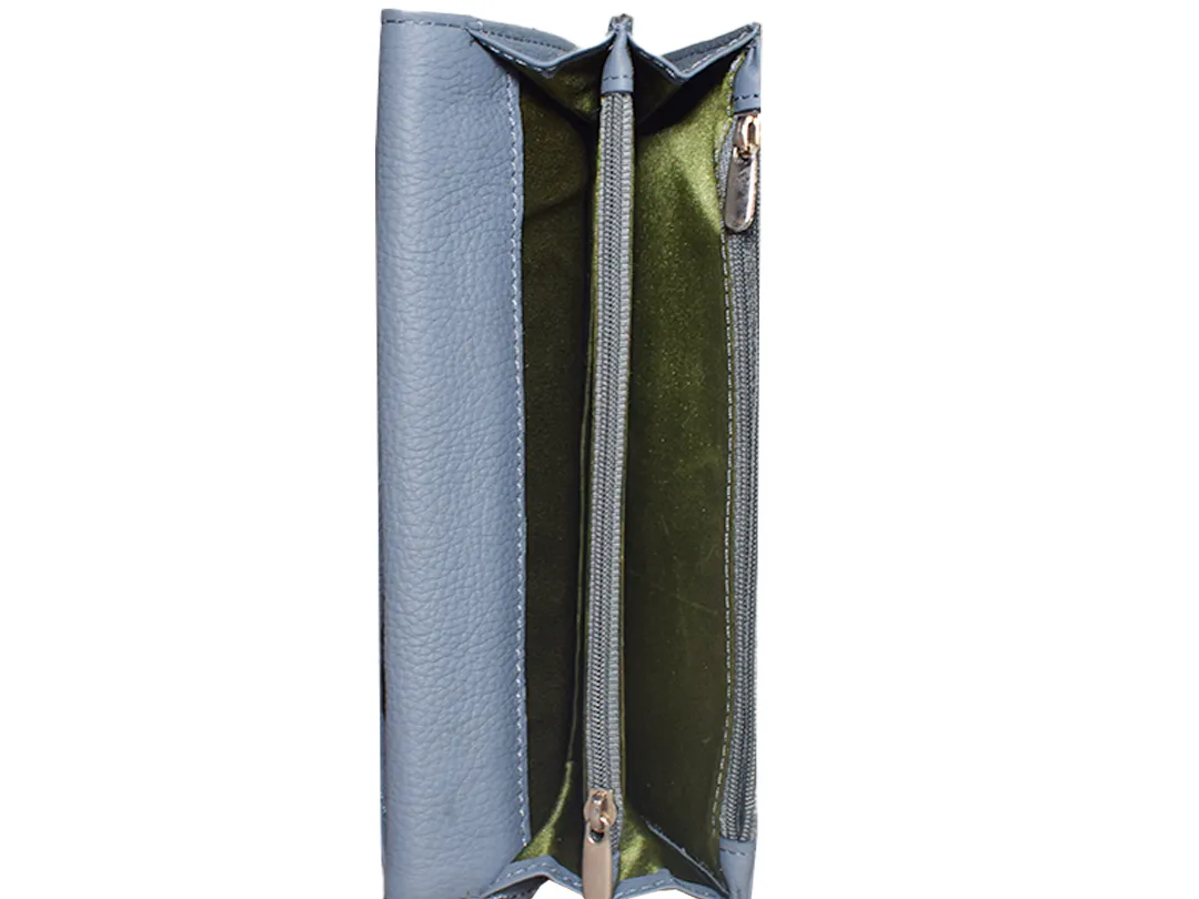 Isabelle Women's Leather Wallet Light Blue - BIWW184
