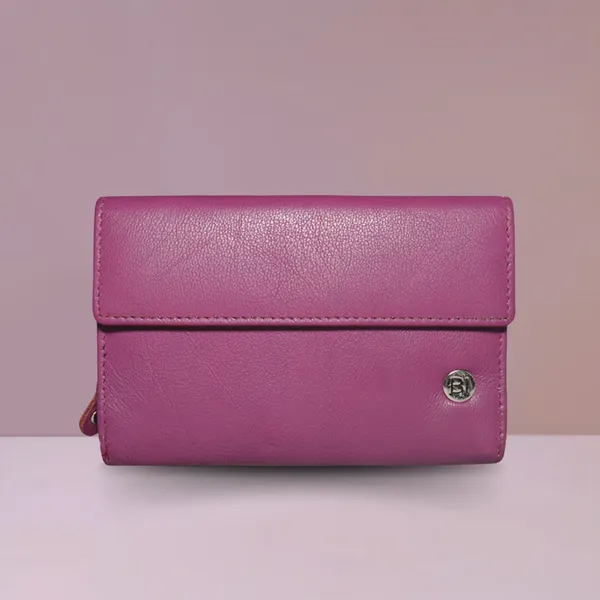 Ellie Women's Leather Wallet Purple - BIWW185