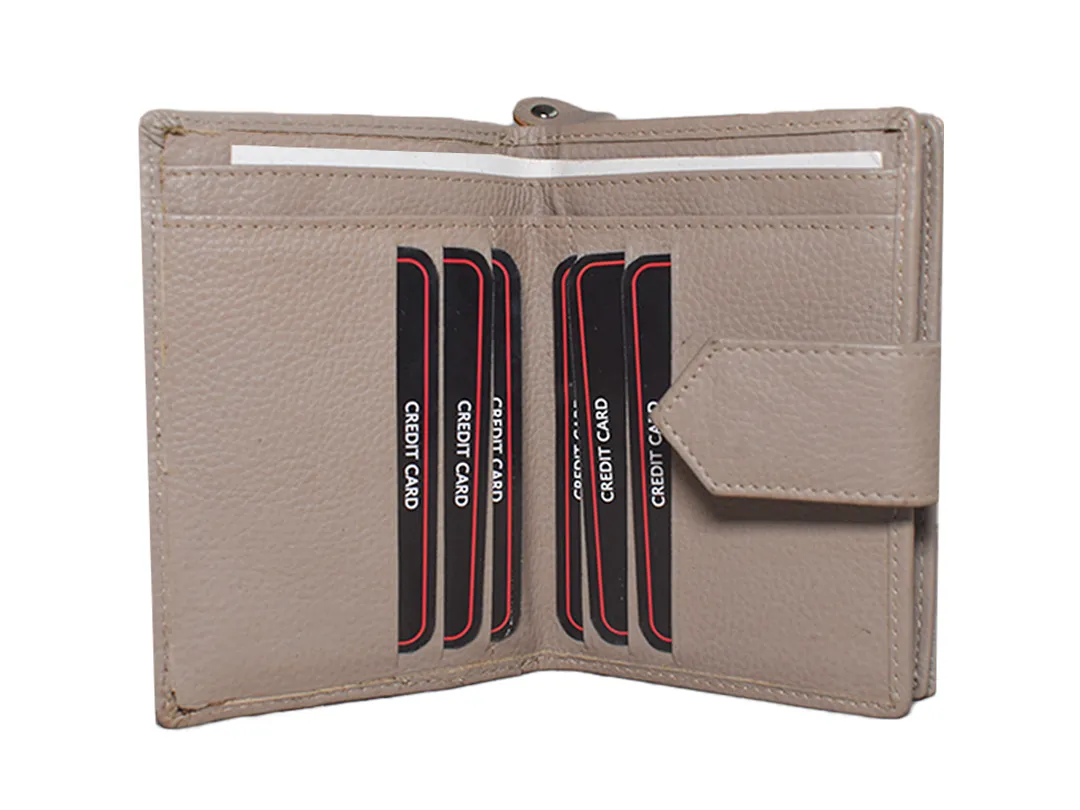 Maev Womens Leather Wallet Beige - BIWW187
