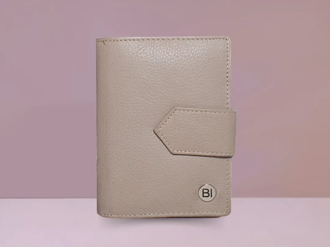 Maev Womens Leather Wallet Beige - BIWW187