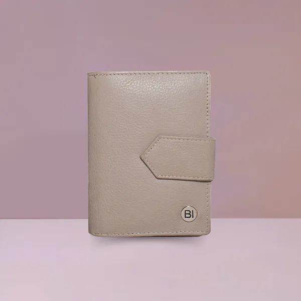 Maev Womens Leather Wallet Beige - BIWW187