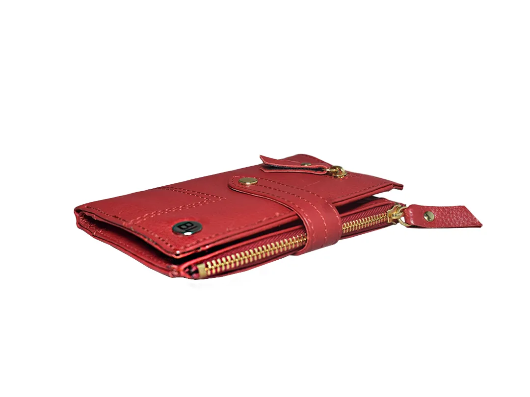 Ada women's Leather Wallet Red - BIWW190
