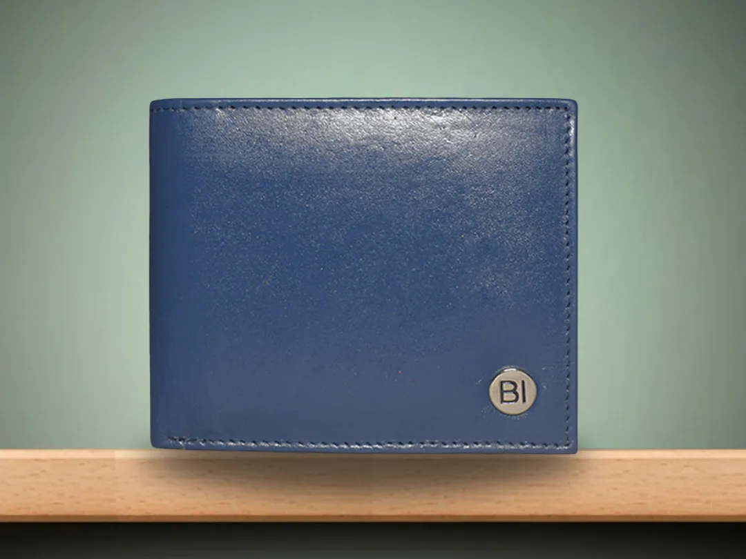 Rose Mens Leather Wallet Navy Blue - BIMW122