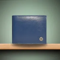 Rose Mens Leather Wallet Navy Blue - BIMW122